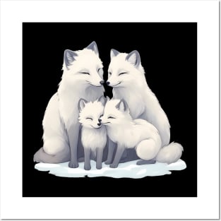 Fox Mum Dad & Cubs Posters and Art